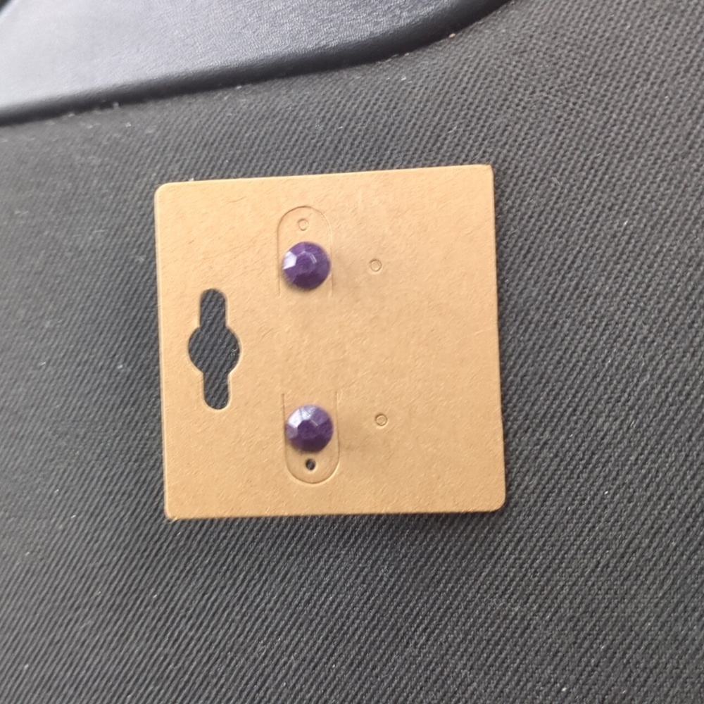 💜Deep purple resin rhinestone earrings